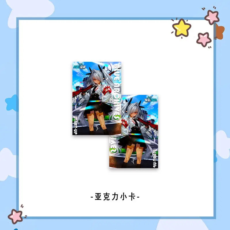 Anime Blue Archive Shiromi Iori Cosplay Acrylic Stand Model Desktop Ornaments Small Card Keychain Pendant Transparent Card