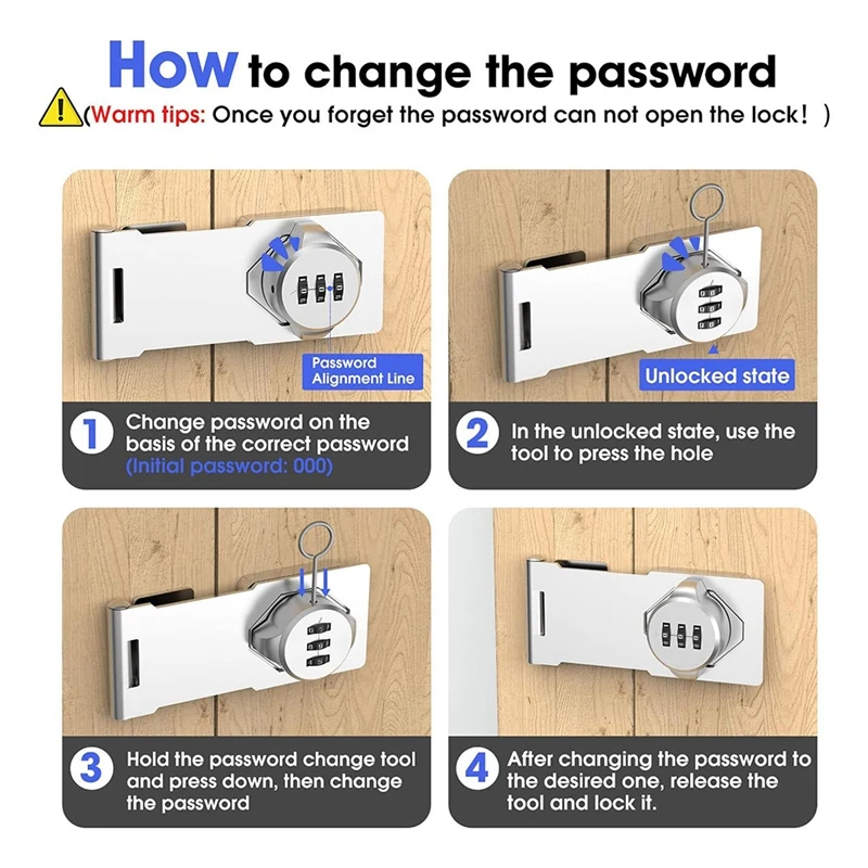 Keyless Cabinet Combination Latch,Cabinet Password Locks For Cabinet,Mailbox,Office File Cabinet Lock Silver Easy To Use