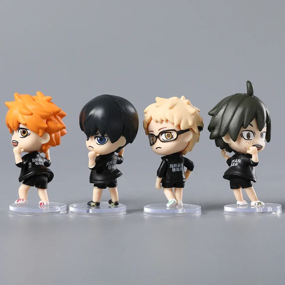 Hinata Shoyo Tobio Kageyama Kei Tsukishima Tadashi Yamaguchi Mini PVC Figures Toys Dolls 4pcs/set