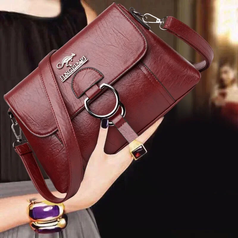 2024 Single Shoulder Bag PU Soft Leather Texture Women\'s Bag Large Capacity Crossbody Bag Simple Small Square Fashion Handbag