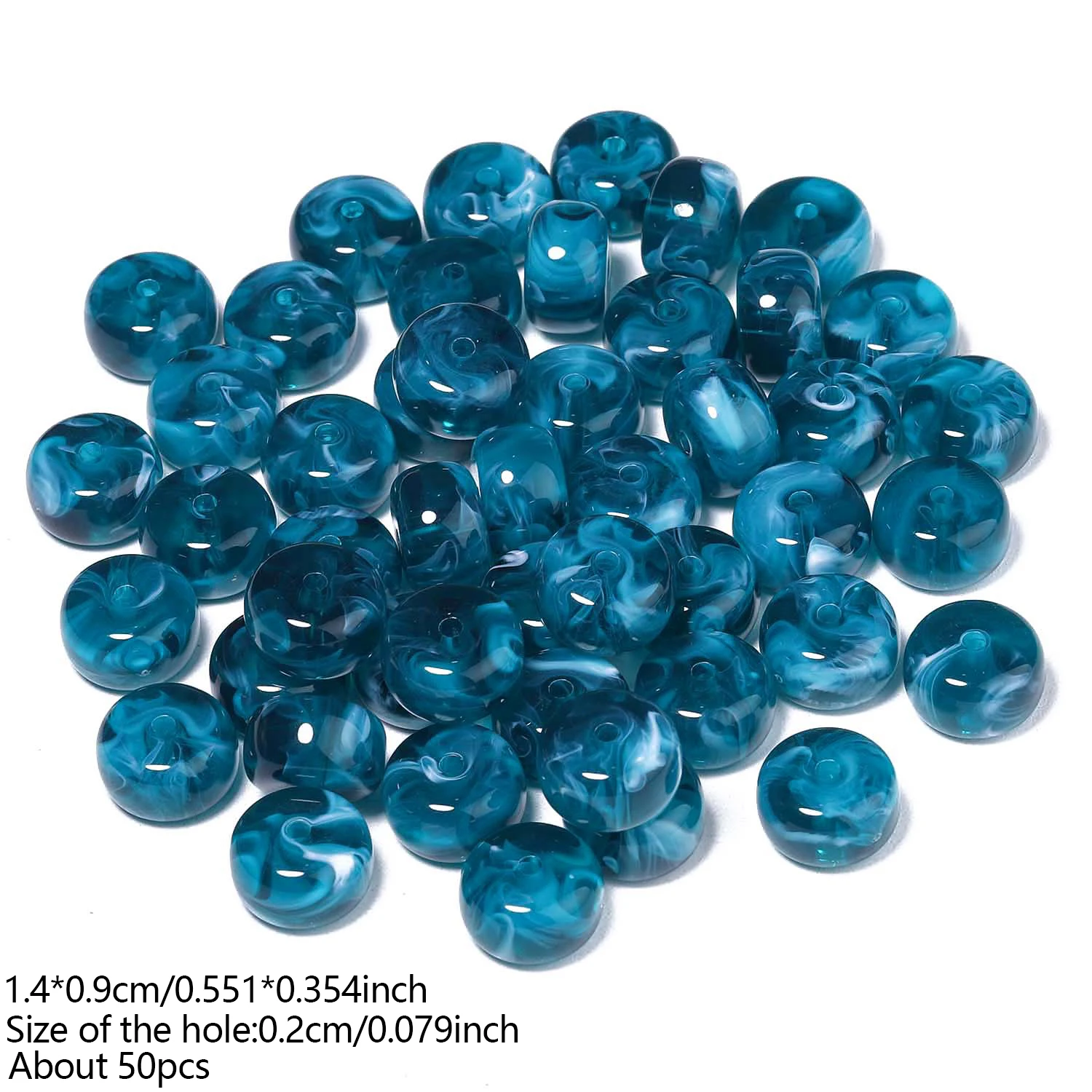 Farbige Acryl-Flachperlen 9x14mm Lose Spacer-Rondelle-Perlen für DIY-Ohrringe, Armbänder, Halsketten und Schmuckherstellung Zubehör – Detail 10