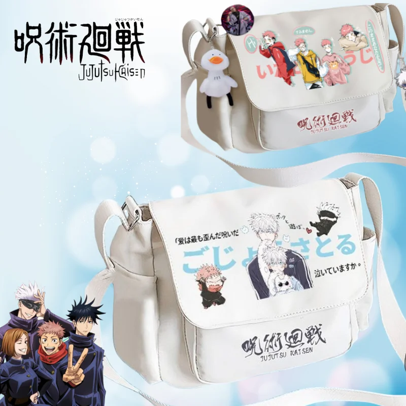 

Jujutsu Kaisen Cartoon Anime Gojo Satoru Boy Girl Casual Fashion Travel Large Capacity Crossbody One Shoulder Student Canvas Bag
