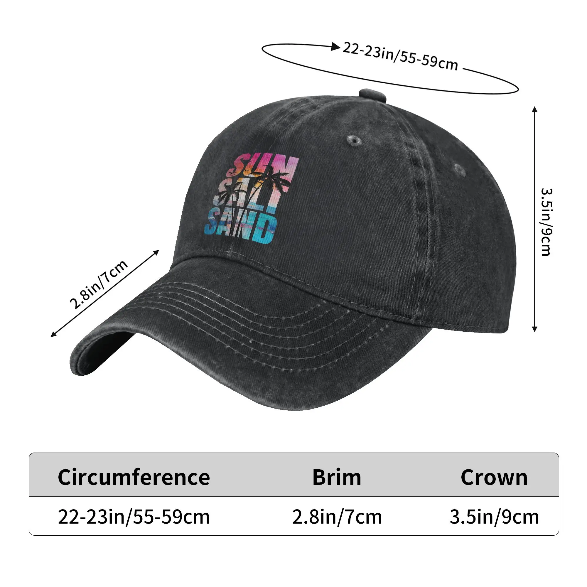 Baseball Cap Vintage Summer Sun Salt Sand Palm Tree Sunset Beach Vacation Spring Casual Trucker Hat Wholesale Baseball Caps