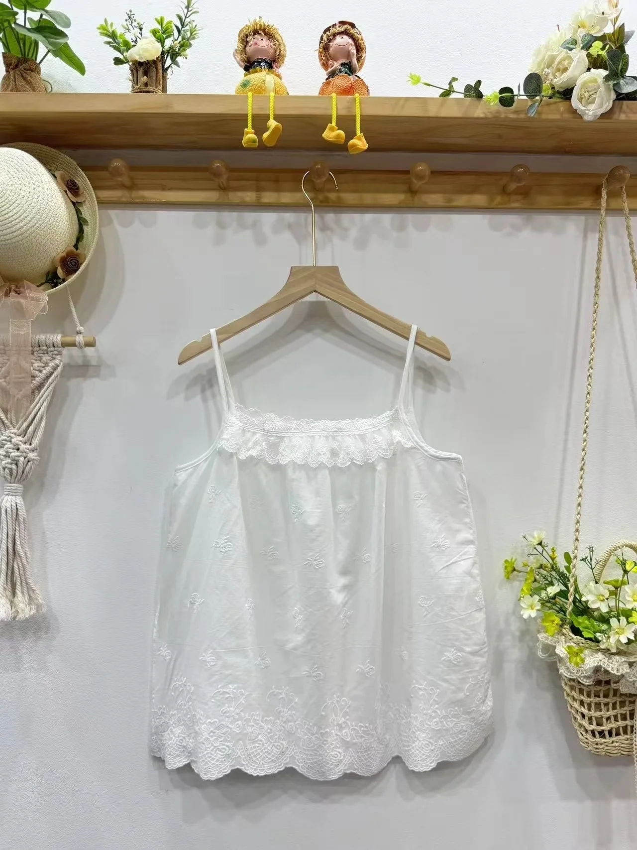 سترة قطنية صيفية جديدة لعام 2025 ، كشكشة مطرزة بدون أكمام للنساء ، قميص داخلي داخلي لتخفيض العمر من Mori Girl T57376CC #2