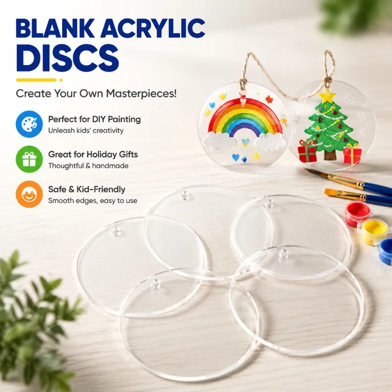 Clear Acrylic Disc Blank Guka Sheet Hand‑craft Circular Key‑charm Slice Decorative DIY Hanging Ornament Material Personalized