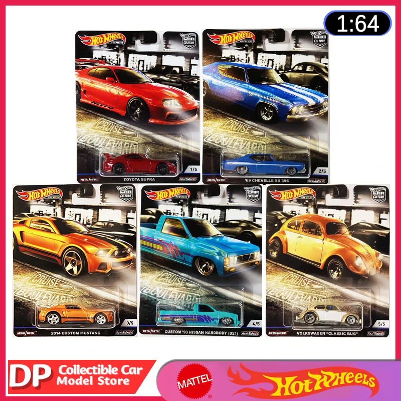 

Hot Wheels Premium Car Culture Cruise Boulevard series Set 2019 Toyota Supra Nissan Mustang Die-Cast Vehicle Cars