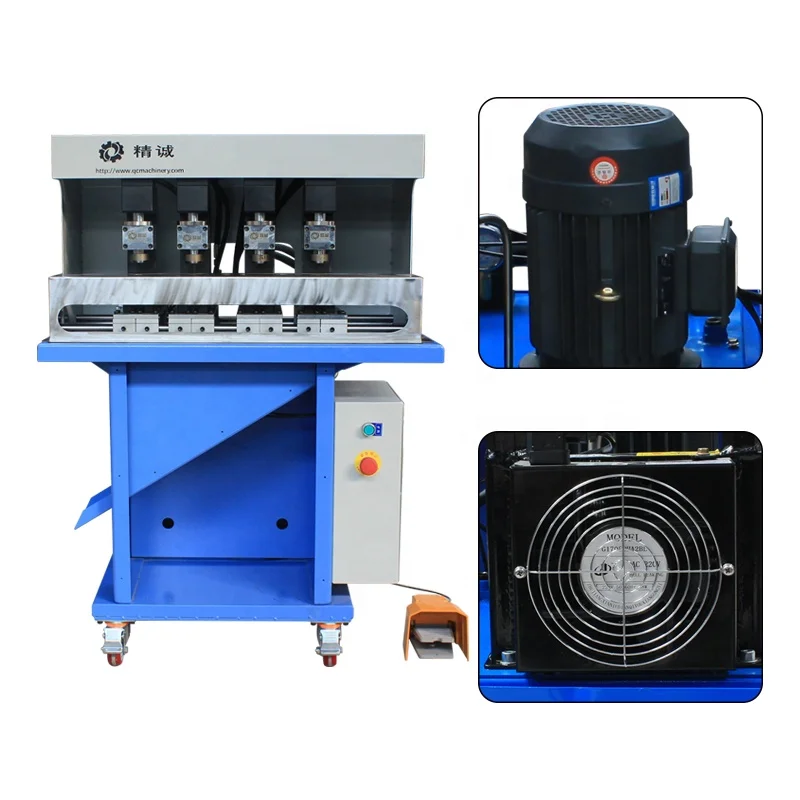 Hydraulic Four Holes Drilling Punching Machine for Advertising Banner Cloth Leather