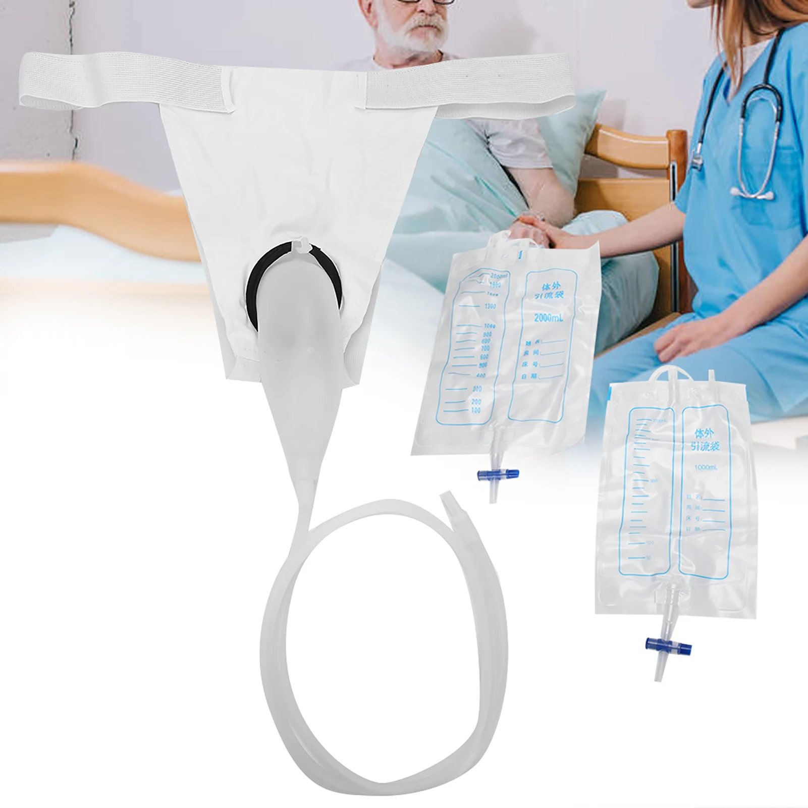 

Urinal Male Urine Collection Bag Reusable Silicone Urinal for Men Elderly Bedridden Patients Men Toilet