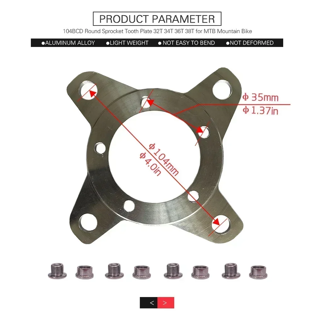 E-bike 32/34/36/38T Chainring+Adapter For Bafang BBS01/02 Motor Aluminum-Alloy Sprocket Part Electric Bicycle Accessories