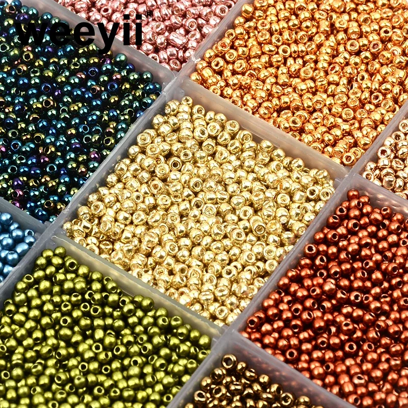 Approx.1000pcs 2mm Matellic Charm Czech Glass Beads Seed Beads For Jewelry Making DIY Bracelet Necklace Earrings Accessories