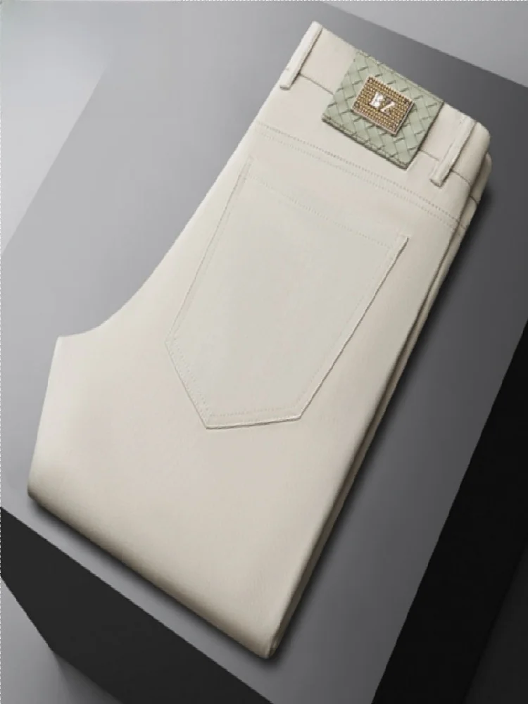 

TUCANO Men's Casual Pants Thin Breathable Linen mid High Waist Straight Leg Anti Wrinkle Busin Casual Long Trousers