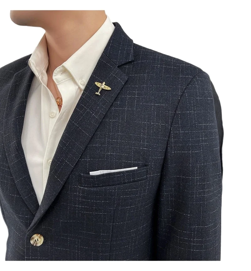 Costume pour hommes, mode Banquet, amincissant, rayé, chanteur de danse, tendance, hôte décontracté, robe de Banquet de mariage, costume de Performance étoile masculine