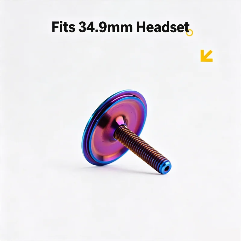 1pc 34.9mm Laser OD2 Titanium Headset Cap With Bolt Bicycle Stem Cap For Road Bike Oversized Headtube Upgrade Modification Parts