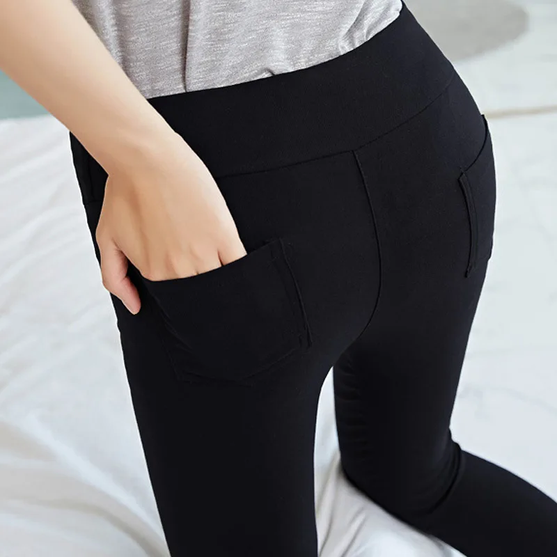 Black Leggings Women's Summer Magic Slim Fit Nine Points Thin Versatile Slimming Base Layer Pants for 18-24 Years Old
