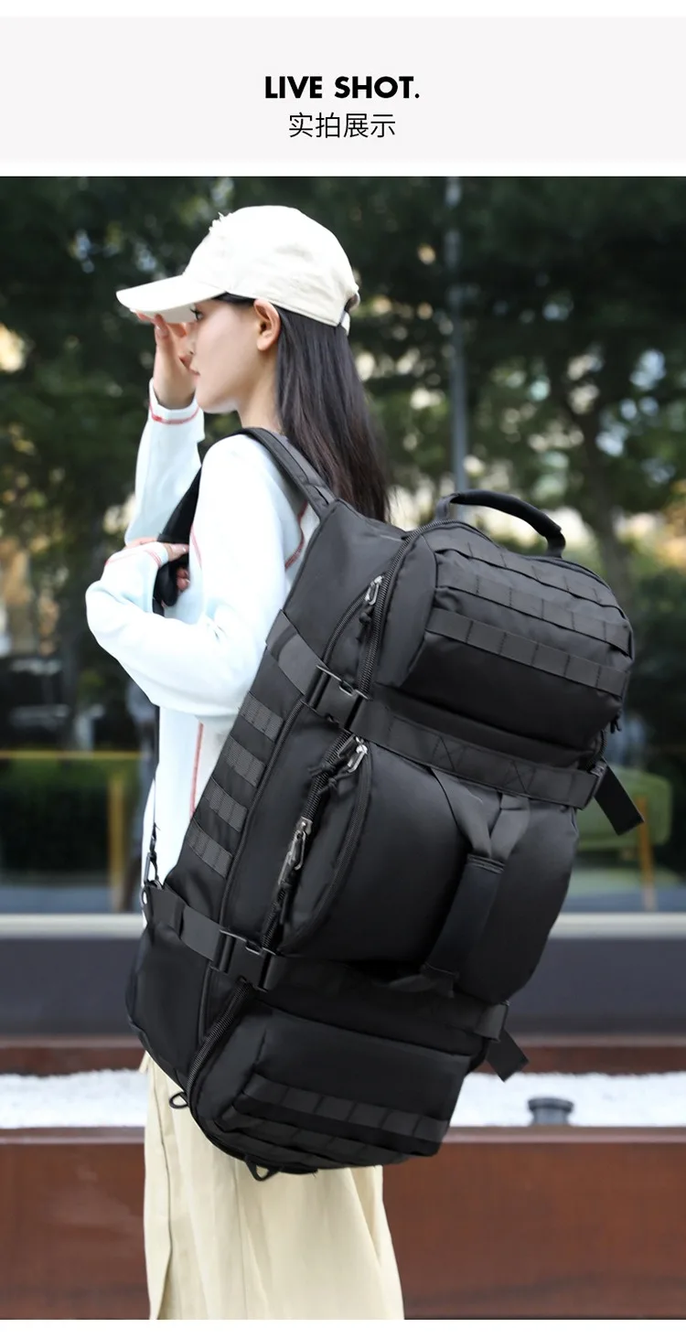 Sac de sport pliable à roulettes, sac à dos de sport multifonctionnel pour hommes et femmes, bagage à main pour les voyages et les entraînements