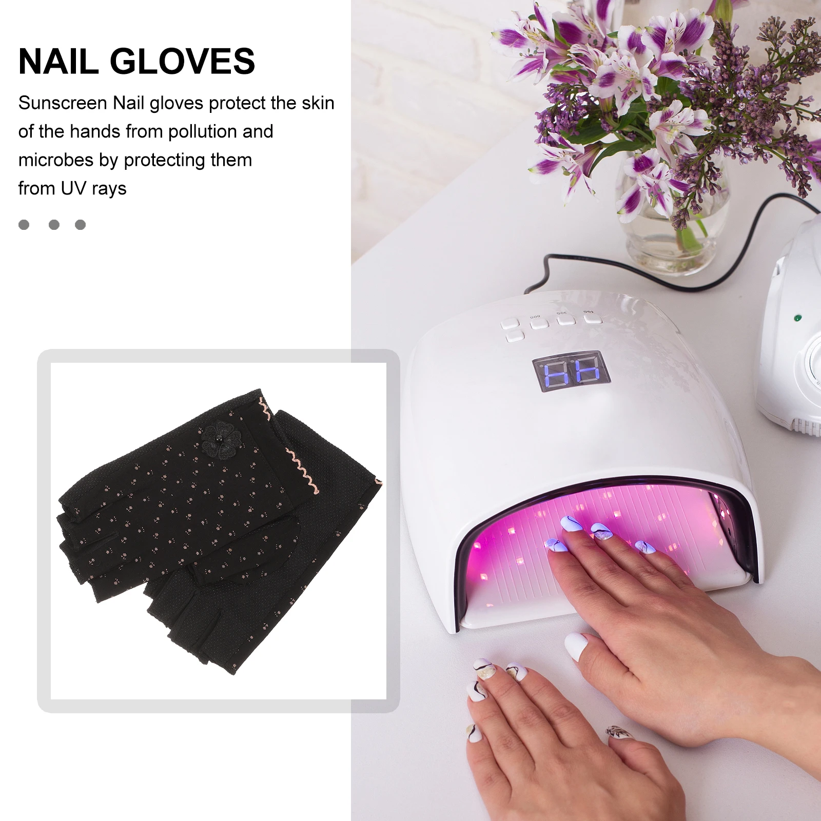 

1 Pair Sun Protection Gloves Women Fingerless Half Finger Uv Blocking Gloves For Driving Cycling Hiking Outdoor Breathable