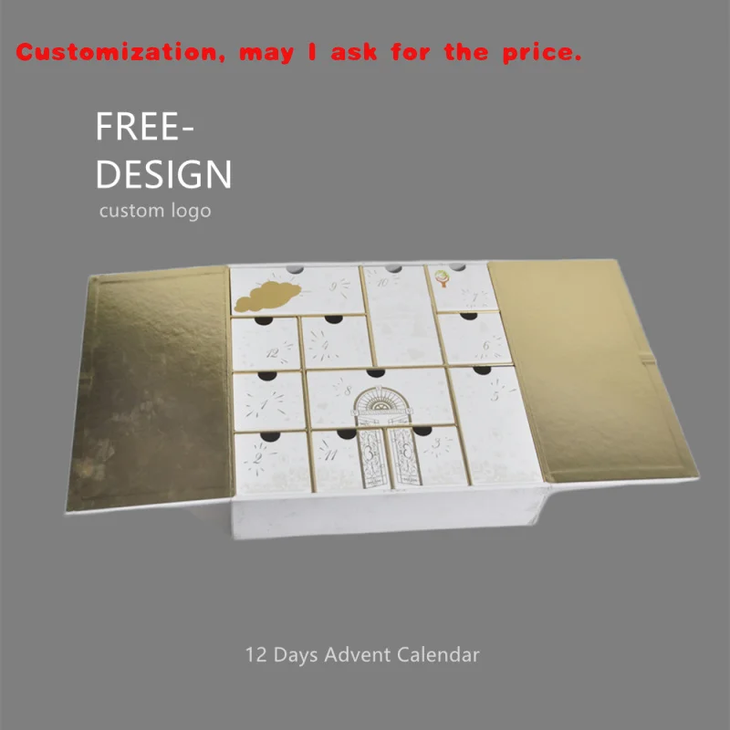 custom.Custom Cosmetic Packaging Box Advent Calendar Matte Foil Specifications Embossing/Vanishing Prin