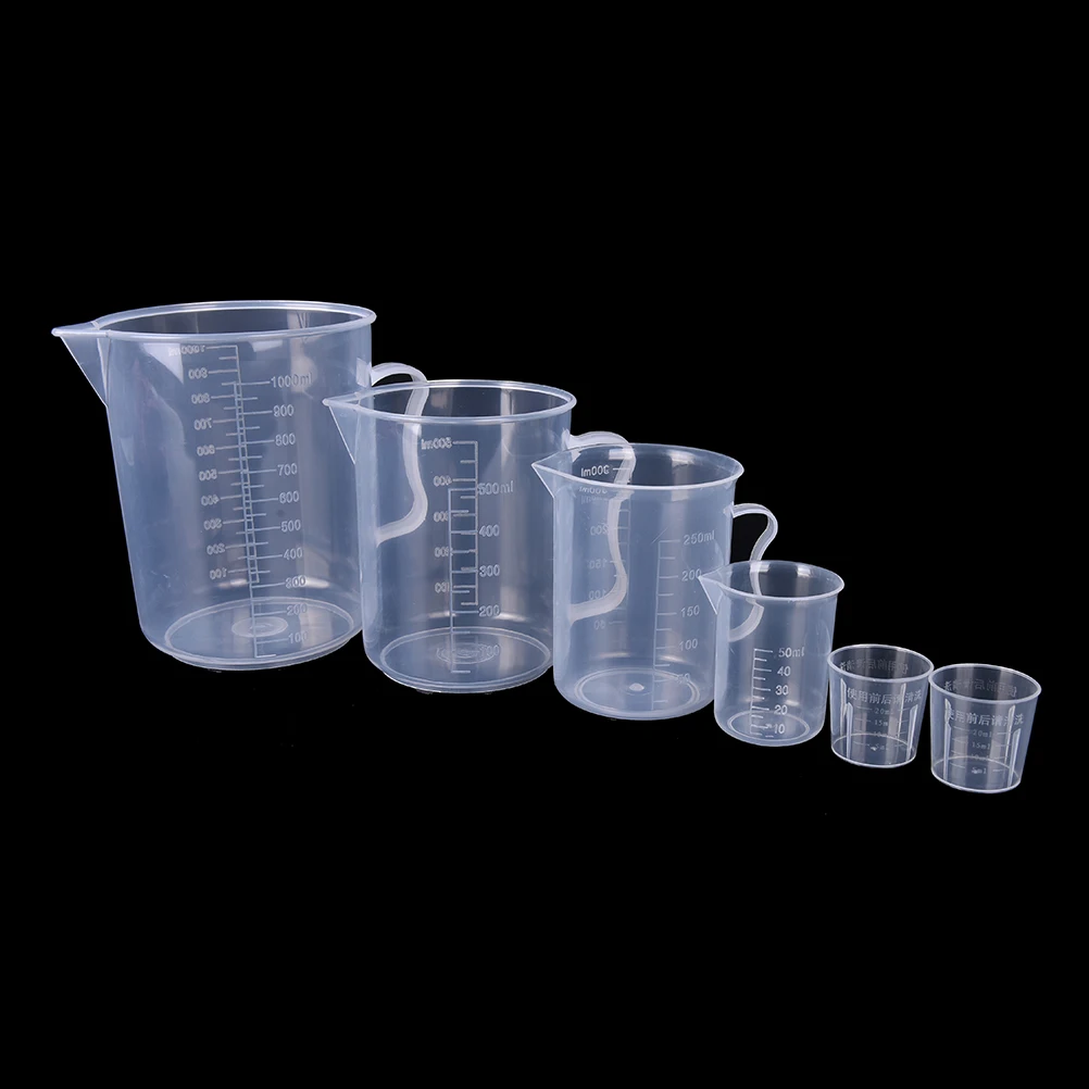 (BF06)1/2Pc 30/50/300/1000ML Plastic Graduated Measuring Cup Without Handle For Baking Beaker Liquid Measure Jug Cup Container