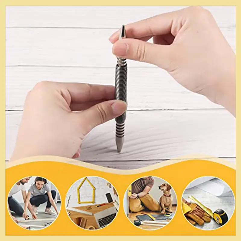 High Quality 2 Piece Dual Head Nail Setters 3/32&1/8Inch Spring Nail Set Hammerless Nail Setter Punch Set