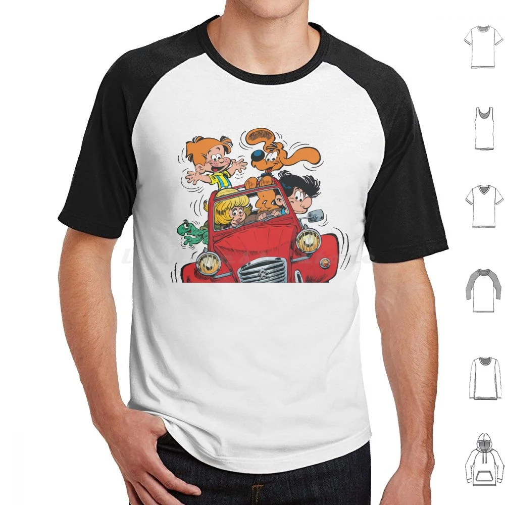 Boule Et Bill ( Billy And Buddy ) In The Car T Shirt Big Size 100% Cotton Retro Vintage Nostalgic 60 70 80 Comic Cartoon French