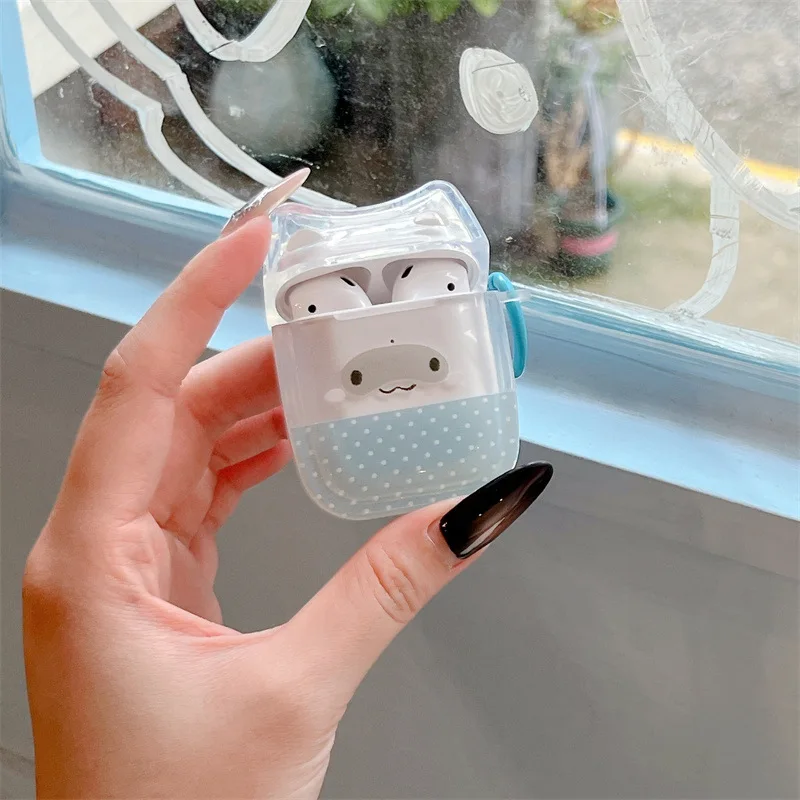 3D Puppy Earphone Case Cartoon Dog TPU Headphone Protective Cover with Hook Clear Housing Shell  for AirPods 1/2/3/4/Pro/Pro 2