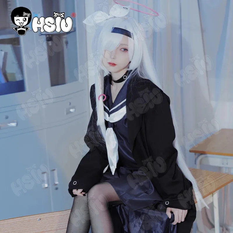 

CyPlanetarium Cosplay Costumes Game Anime Blue Archive HSIU BLUE BLACK Girl JK Uniform Shirt Skirt Headwear Necklace Suit