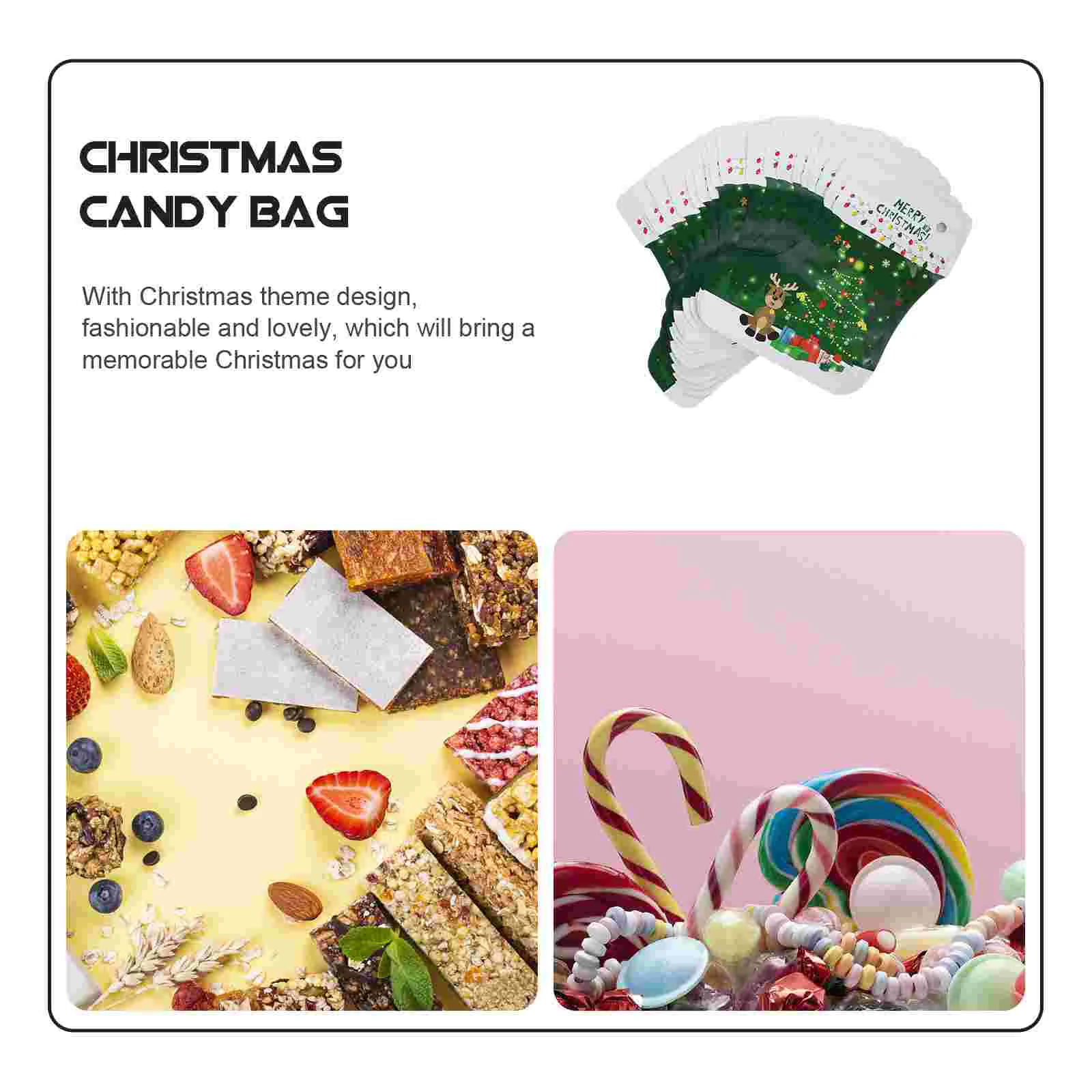 20 Pcs Christmas Candy Bag Gift Bags Biscuit Pouches Bagged Creative Sock Aluminum Plating Self-sealing