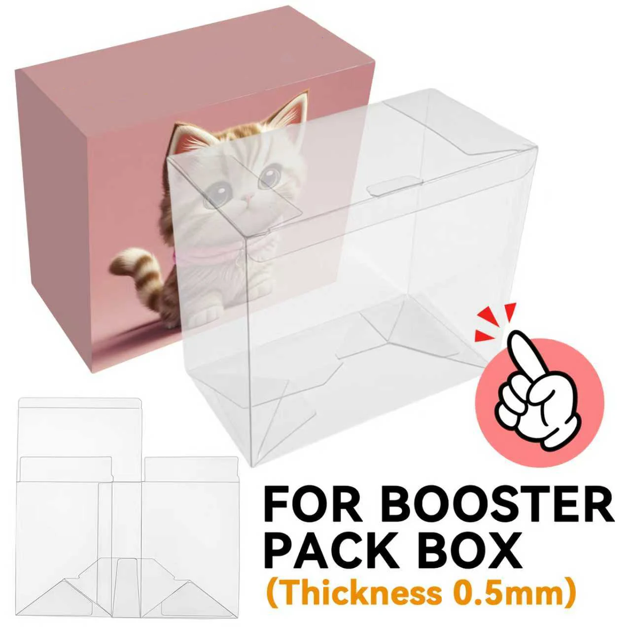 5/10pcs Clear PET Booster Box Protector Case for PTCG TCG Cards, Scratch-Resistant Display Storage Shell for Trading Cards