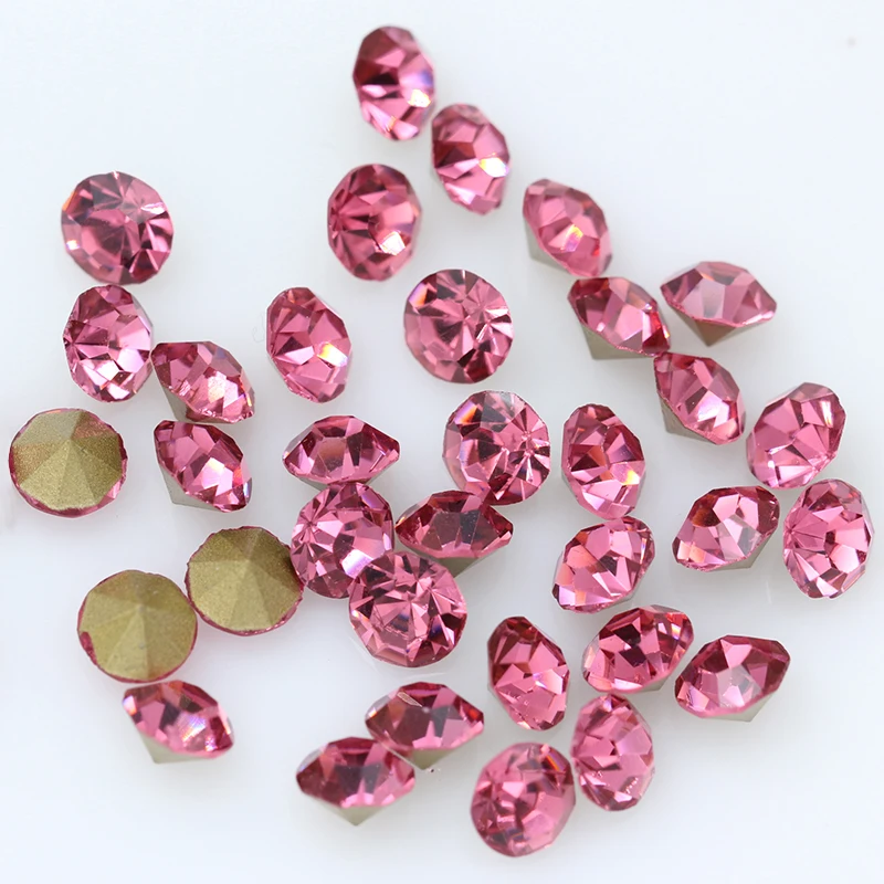 144pcs SS6 2mm Rivoli Czech  crystal multi color beads pointed back Round beads Rhinestone Glitter Jewelry Nail Making DIY