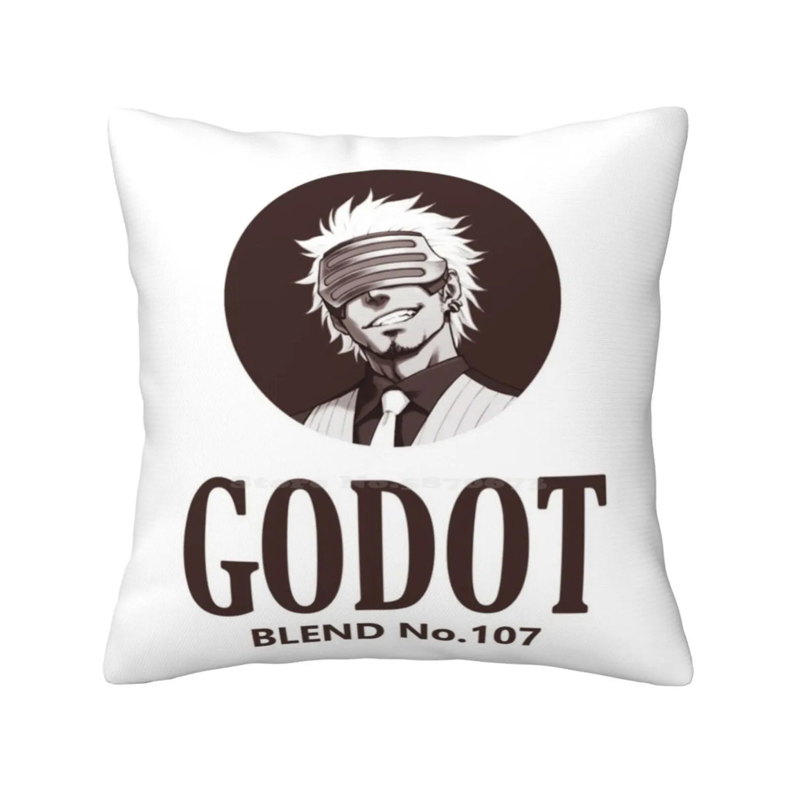 Godot-Blend No. 107 Pillowslip Pillowcase Ace Attorney Godot Coffee Phoenix Wright Video Games 3Ds Android Gameboy Snes Wii N64