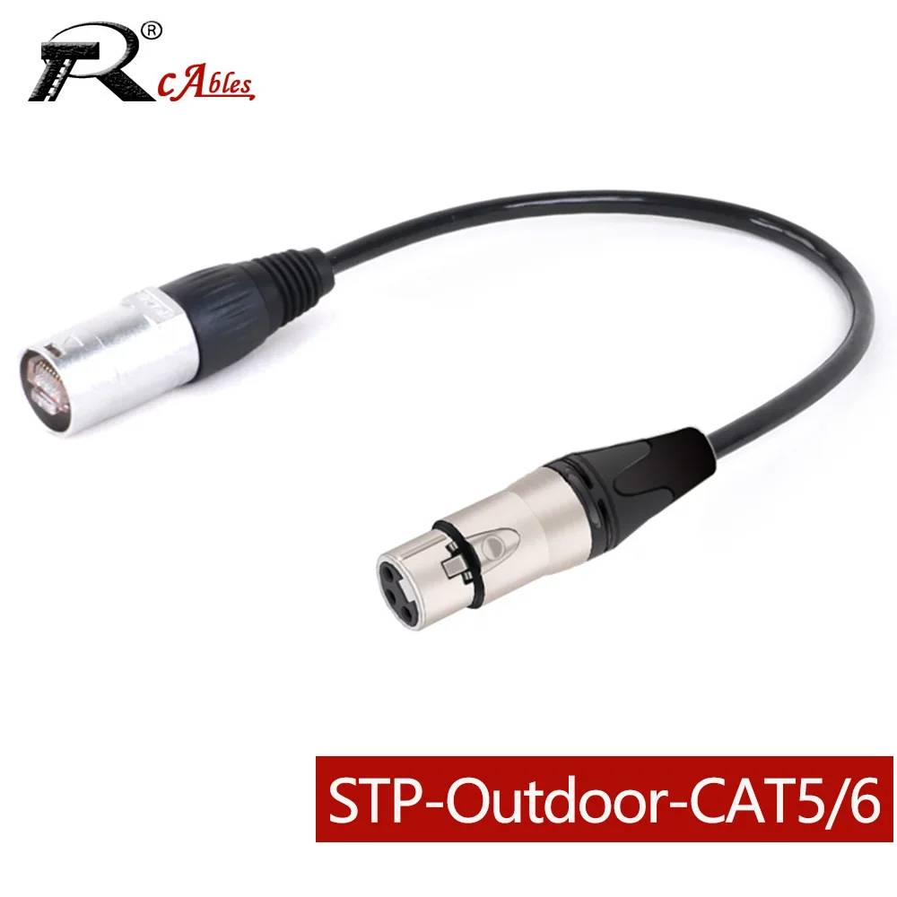 STP Cat5/5e/6 Ethernet Cable,3Pin XLR Female to RJ45 Male LAN Network Connector Extension Cord for Stage Light Recording Studio