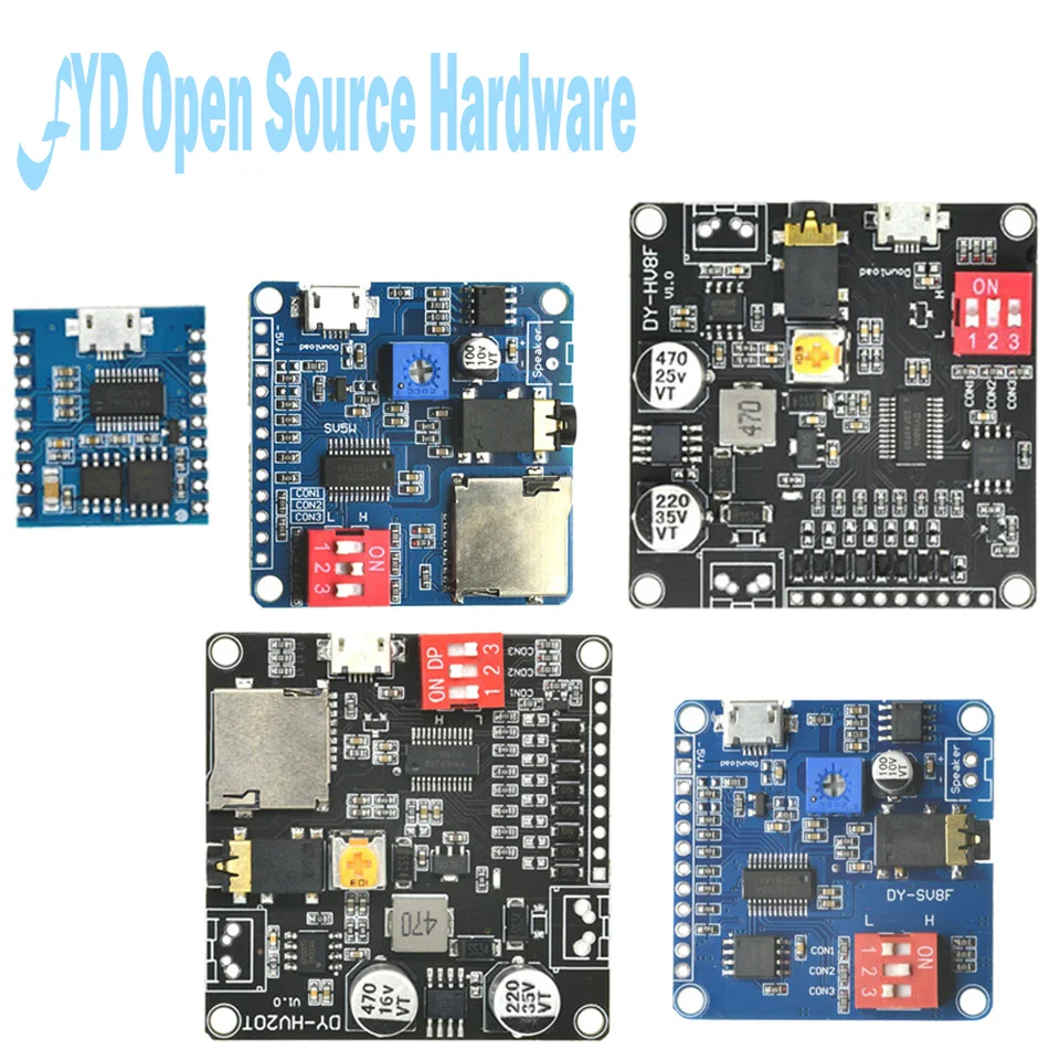 Voice Playback Module MP3 Music Player UART I/O Trigger Amplifier Board DY-SV17F DY-SV5W DY-SV8F DY-HV20T DY-HV8F For Arduino