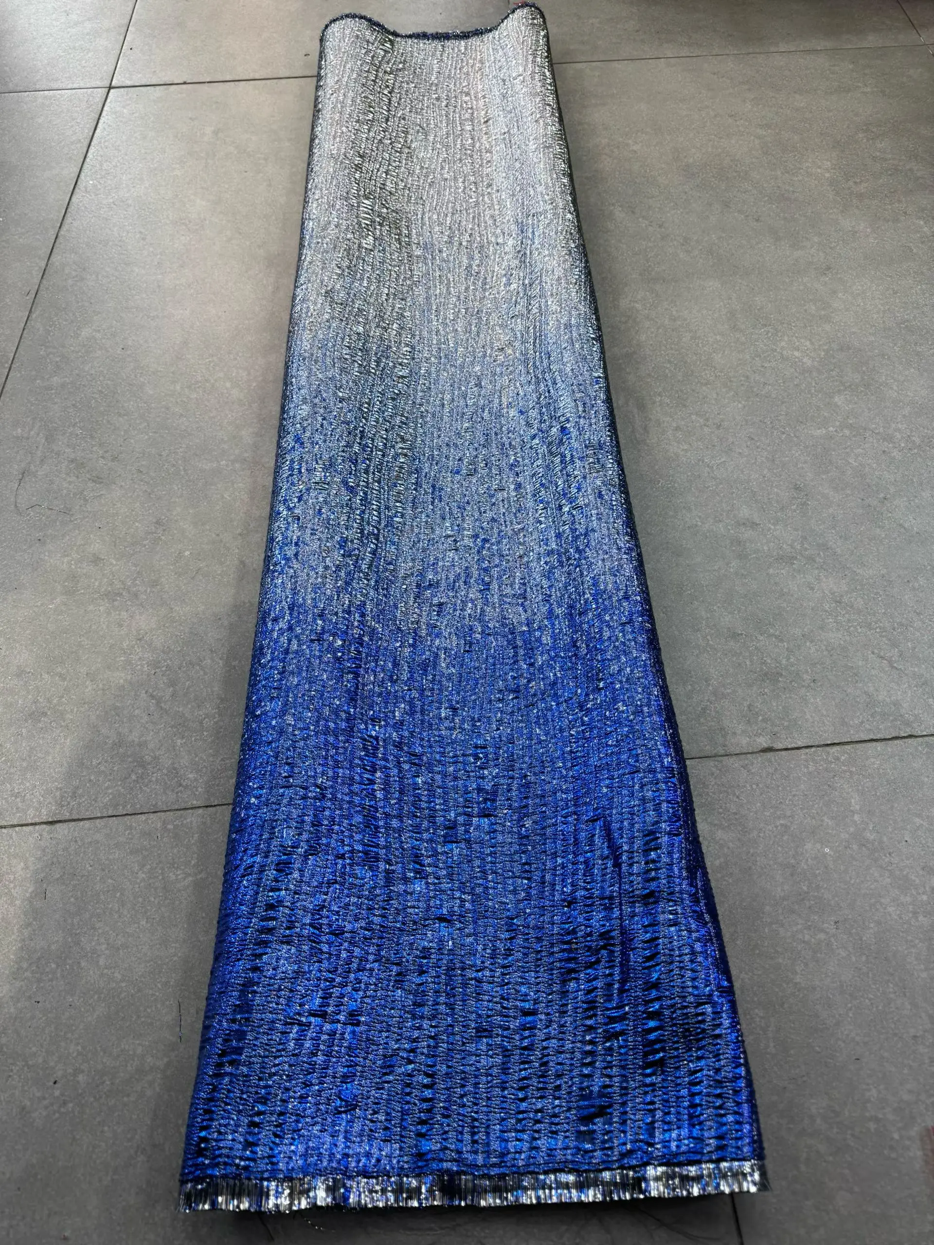 

New Design Royal Blue Jacquard Brocade French Lace Fabric 2026 High Quality Damask African Nigerian Lace Material Sewing LCW2535