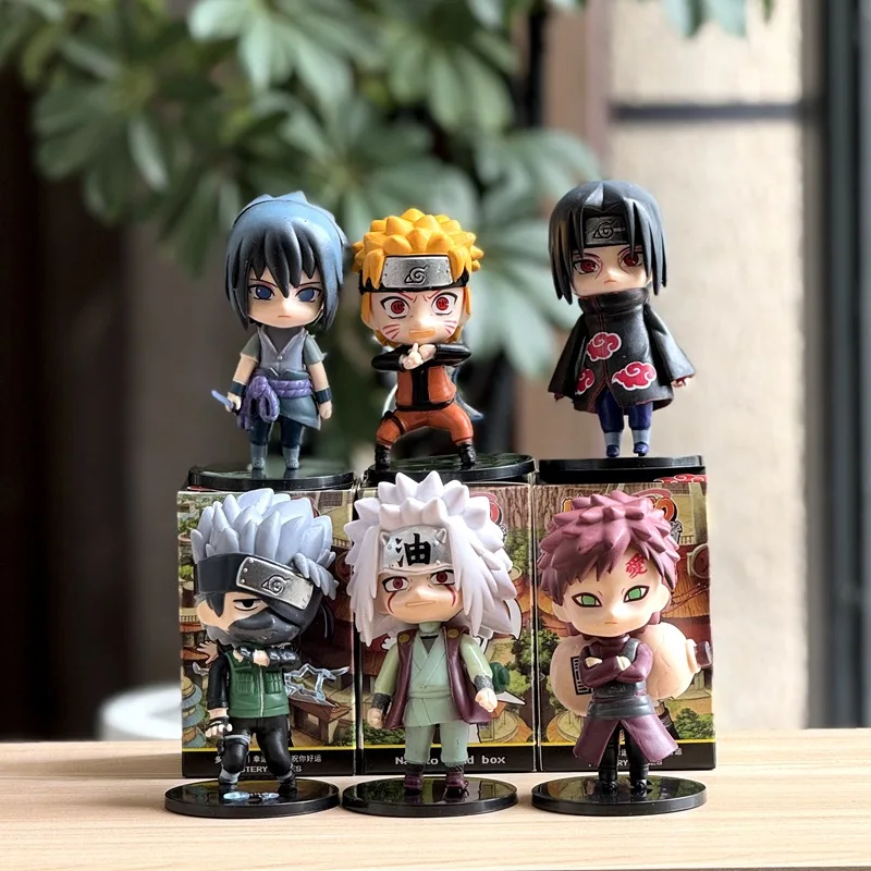 Caja ciega hecha a mano de Naruto, juego completo de versión Q Naruto Sasuke Kakashi, me encanta Luo adornos de dibujos animados muñeca regalo de cumpleaños anime