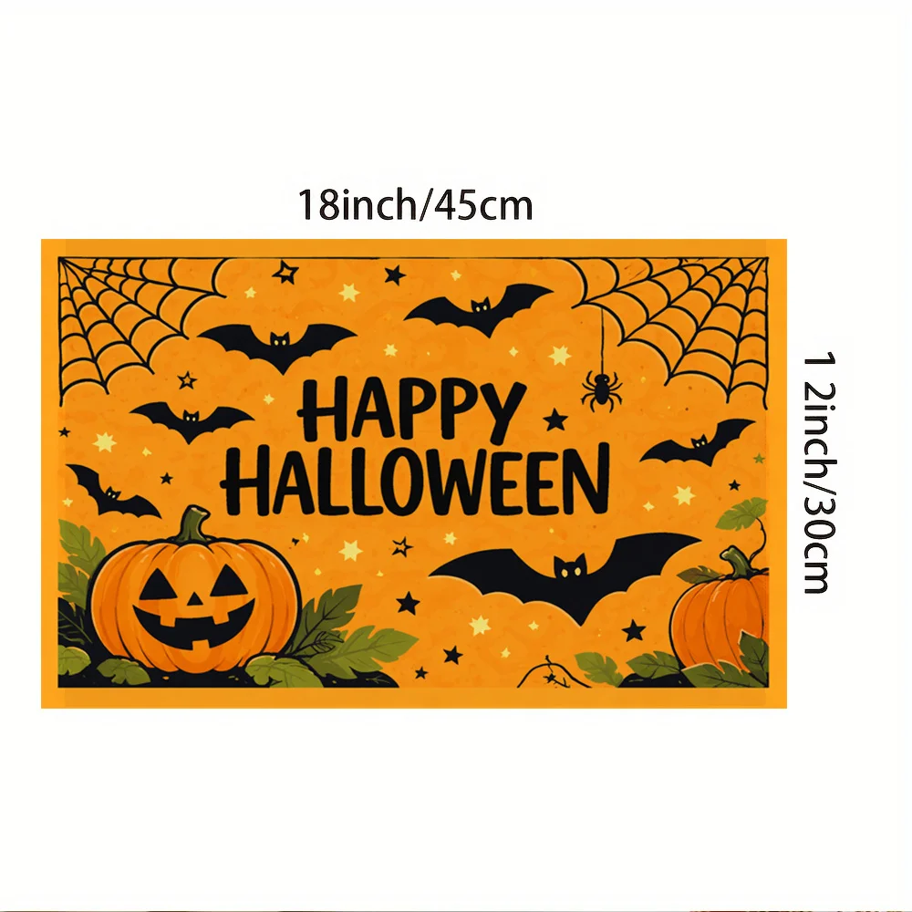 1 pc Halloween Square Placemats Pumpkins, Bats Table Mats Designed with Elegance And Style. Non-Slip, Easy to Clean - view 3