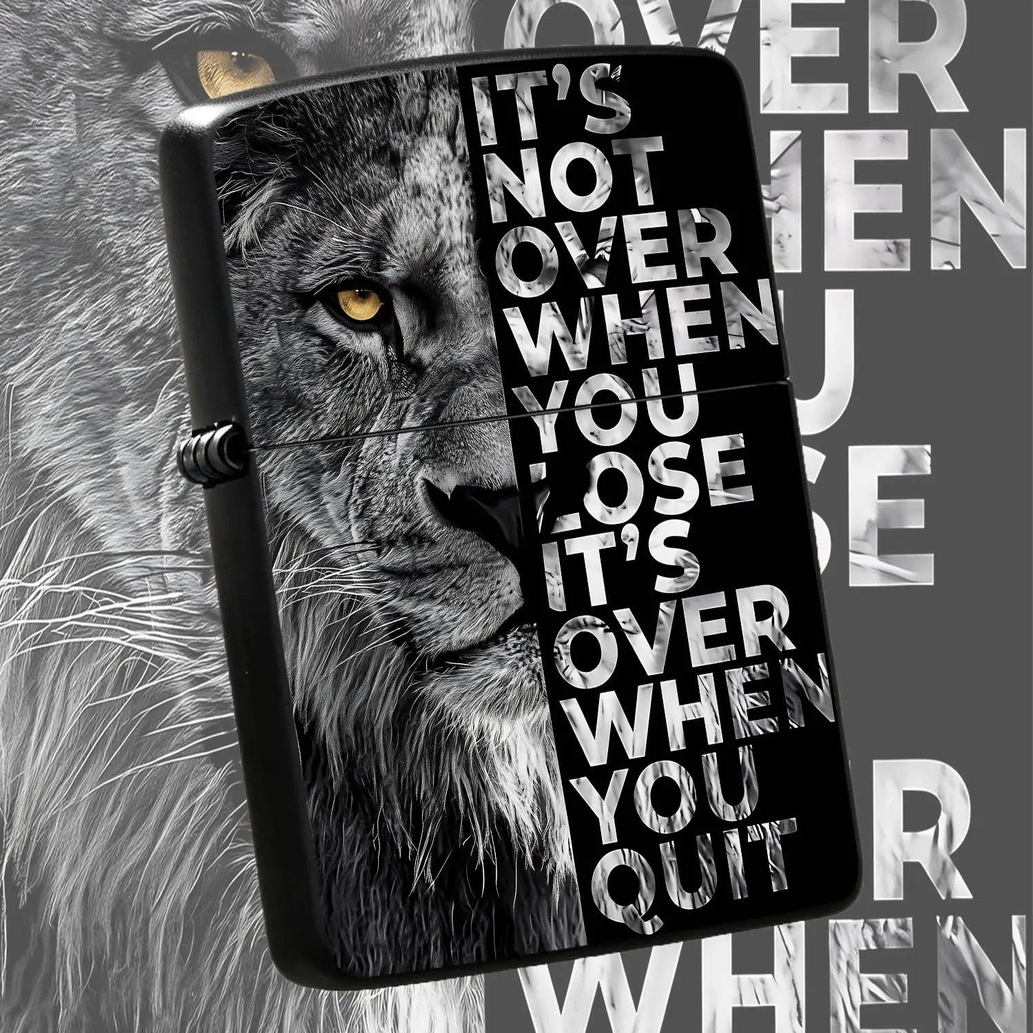Motivational Lion Themed Portable Lighter, High-Definition Art Print Decor, Exquisite Stylish Daily Carry Accessory, Durable For Outdoor Activities, Office Commute, Gifting To Partners And Collection, Classic Inspiratio A Humorous And Inter