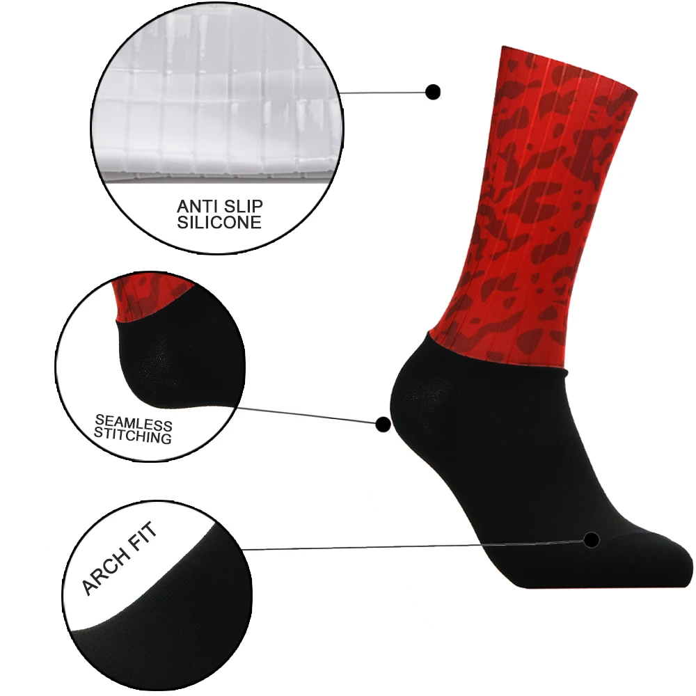 2023 Bike Team Aero Socks calzini da ciclismo antiscivolo senza cuciture calzini sportivi a compressione da corsa all'aperto