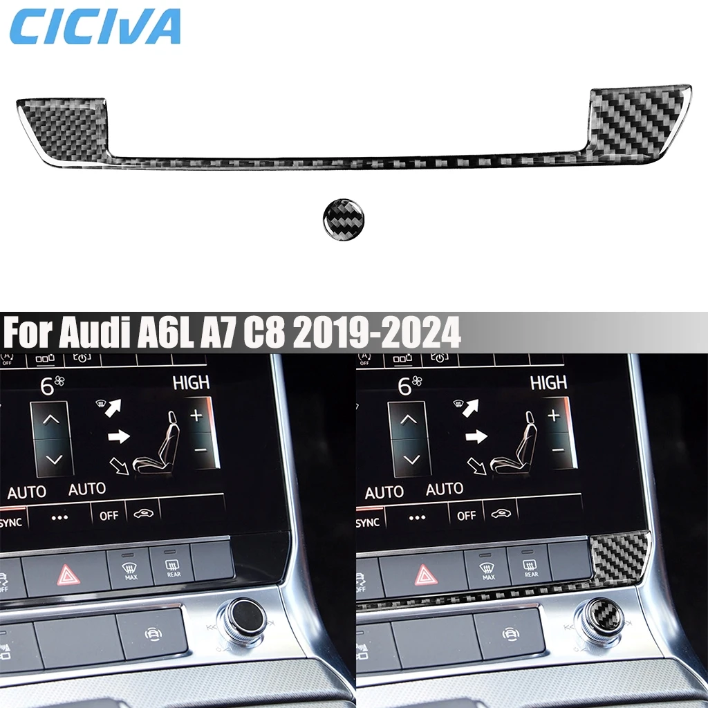 

Carbon Fiber Car Accessories Hazard Warning Light Panel Interior Cover Modified Trim Sticker For Audi A6 A6L A7 C8 2019-2024