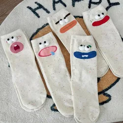 1 pair Cute Big Mouth Design Socks Women's Funny Fashion Socks Girls Kawaii Comfortable Breathable Socking Funny Sock носки