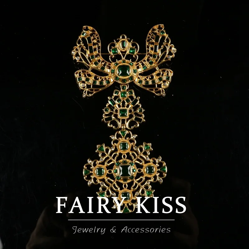 

Европейско-американская средневековая классическая женская брошь с бантом и снежинкой, инкрустированная стеклом, инкрустированная бриллиантовым сплавом, изысканная универсальная брошь высокого класса