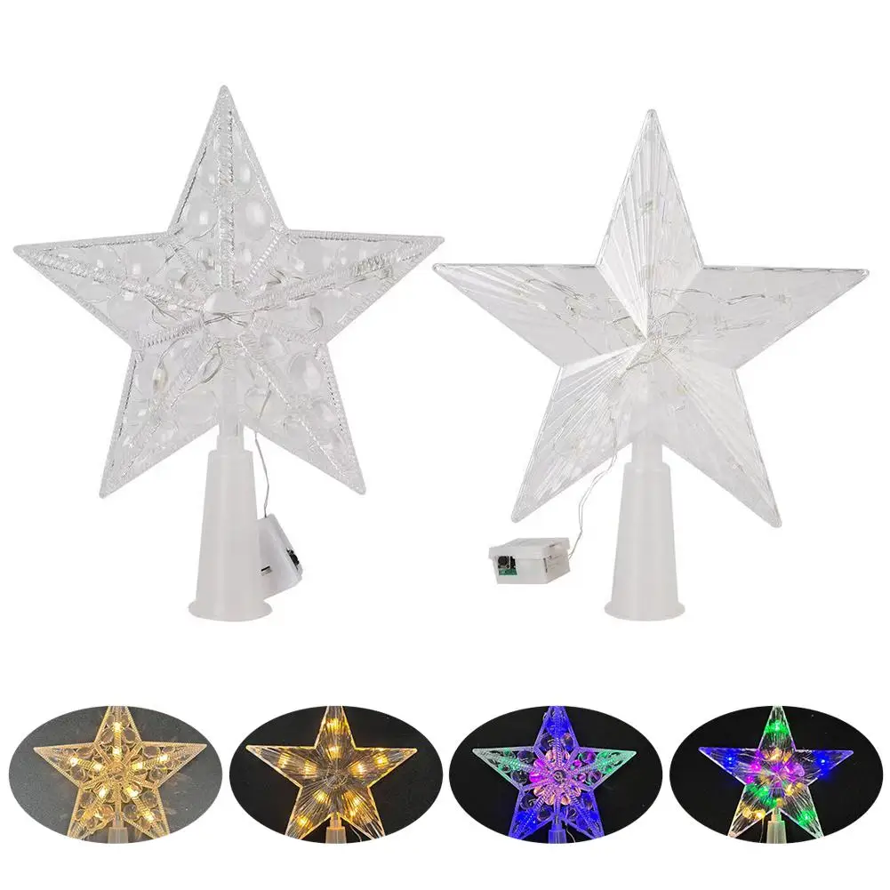 15cm Christmas Tree Top Star With Lights Christmas Decorations Party Supplies Garden Tree Diy Courtyard Christmas Decoratio T1u7