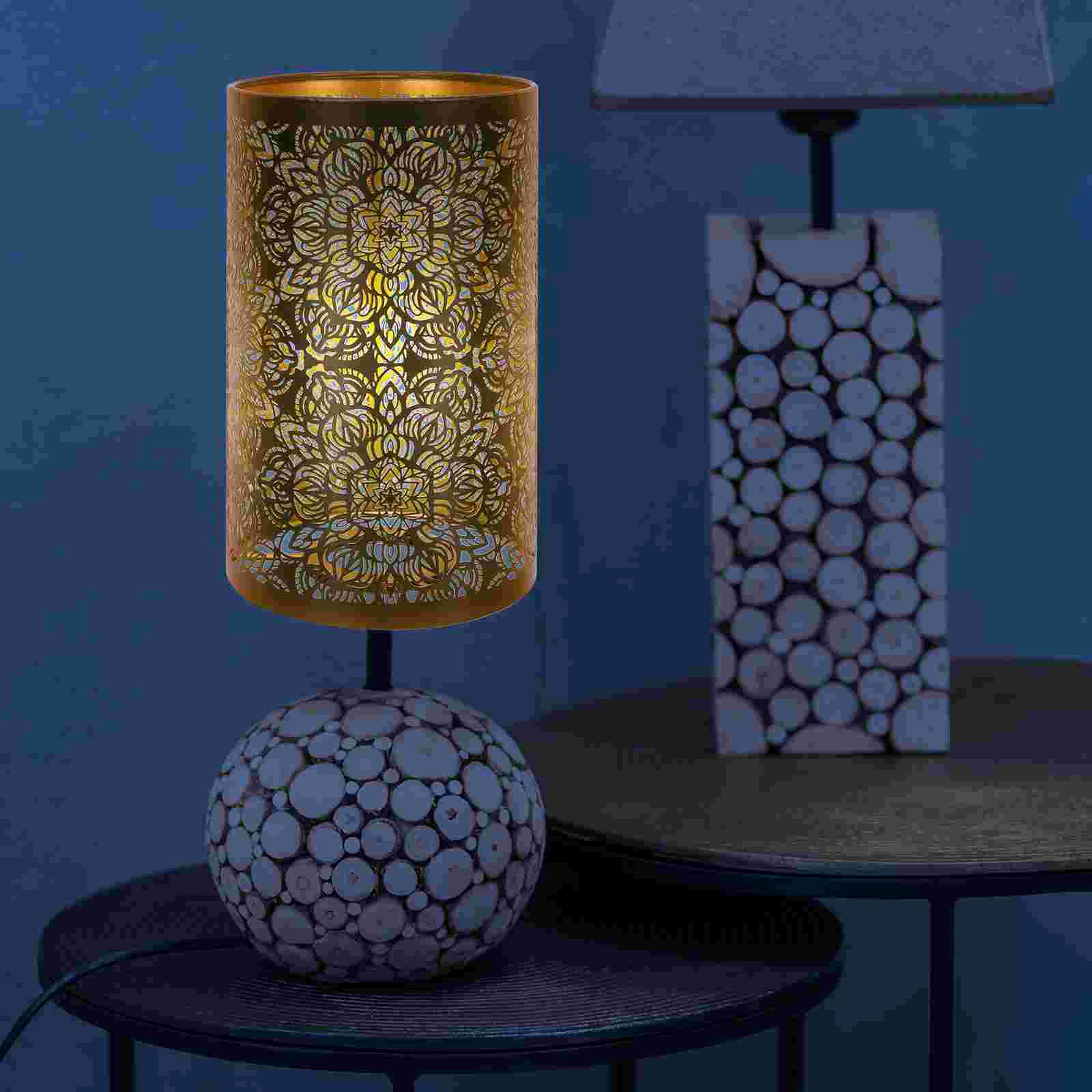 Nightstand Lights Blue Shade Lamp Shades for Table Lamps Hollow Lampshade Black Mesh