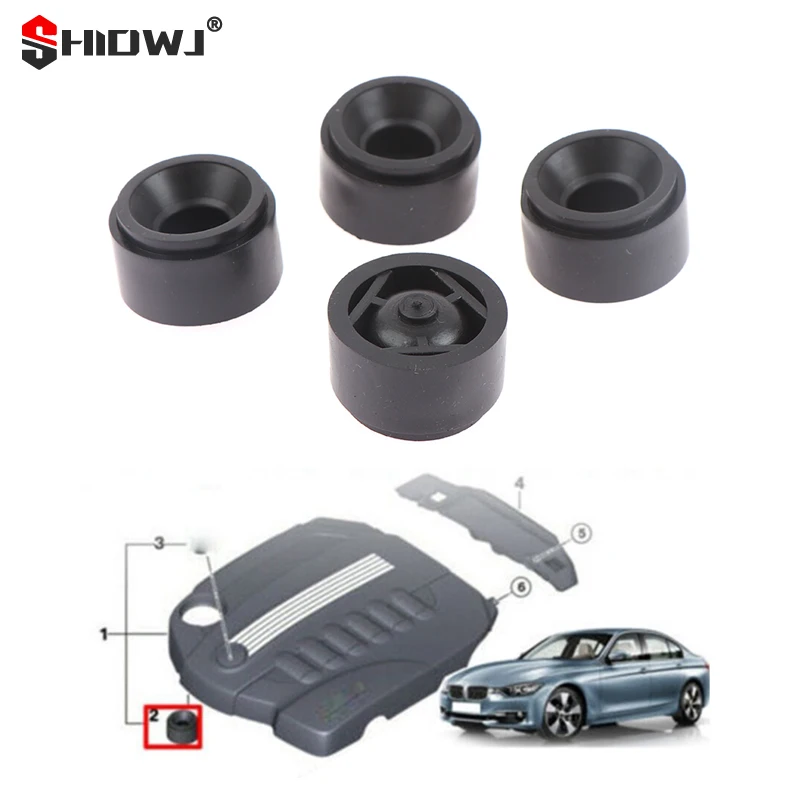 4Pcs Engine Cover Rubber Mounting Compatible With 2 3 4 5 6 7 Series X1 X3 X4 X5 X6 Mount Bush F10 E81 E87 F20 E90 F30 E60