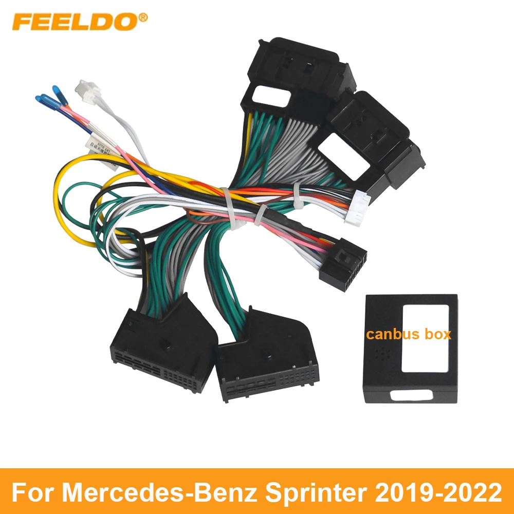 

FEELDO Car 16pin Power Cord Wiring Harness Adapter For Mercedes-Benz Sprinter (19-22) Installation Head Unit