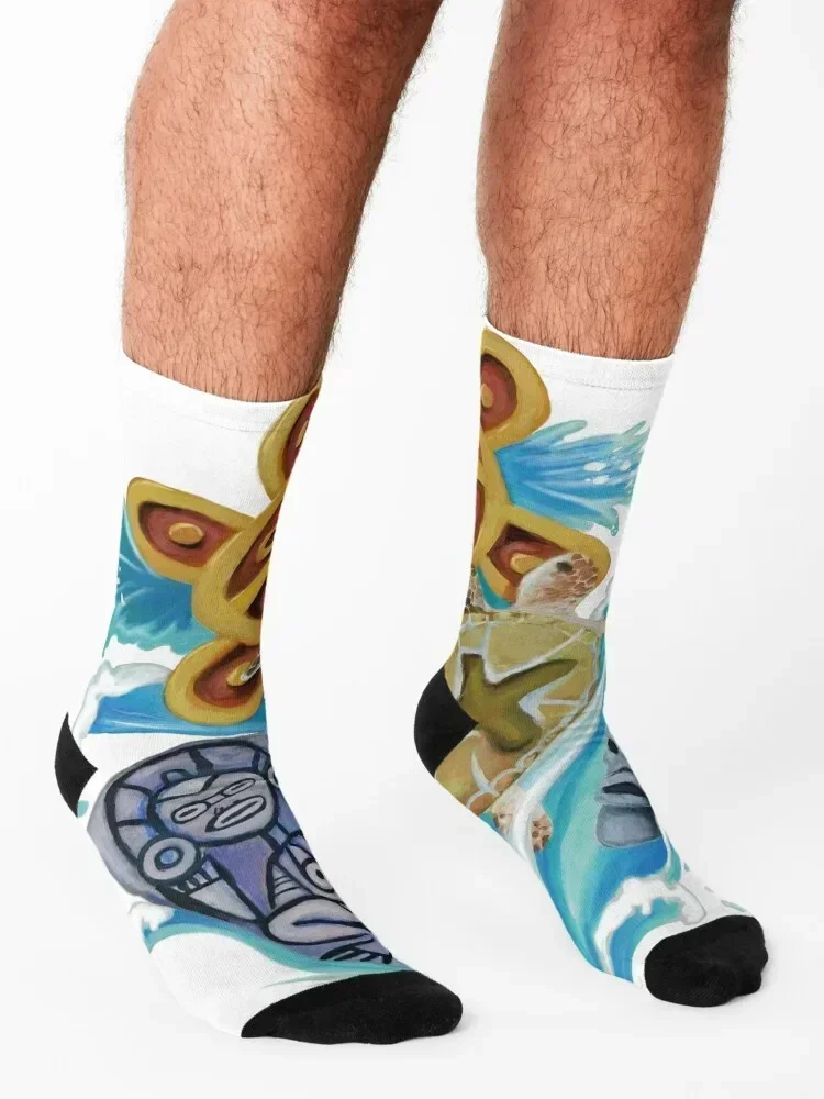 Calcetines Taino/Arawak con punta deportiva antideslizante, calcetines de fútbol para niña, hombre