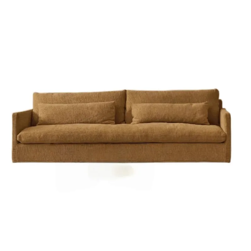 Wabi Stillwind retro yellow cloud cotton and linen fabric can be fully dismantled and washed sofa, living room bed and