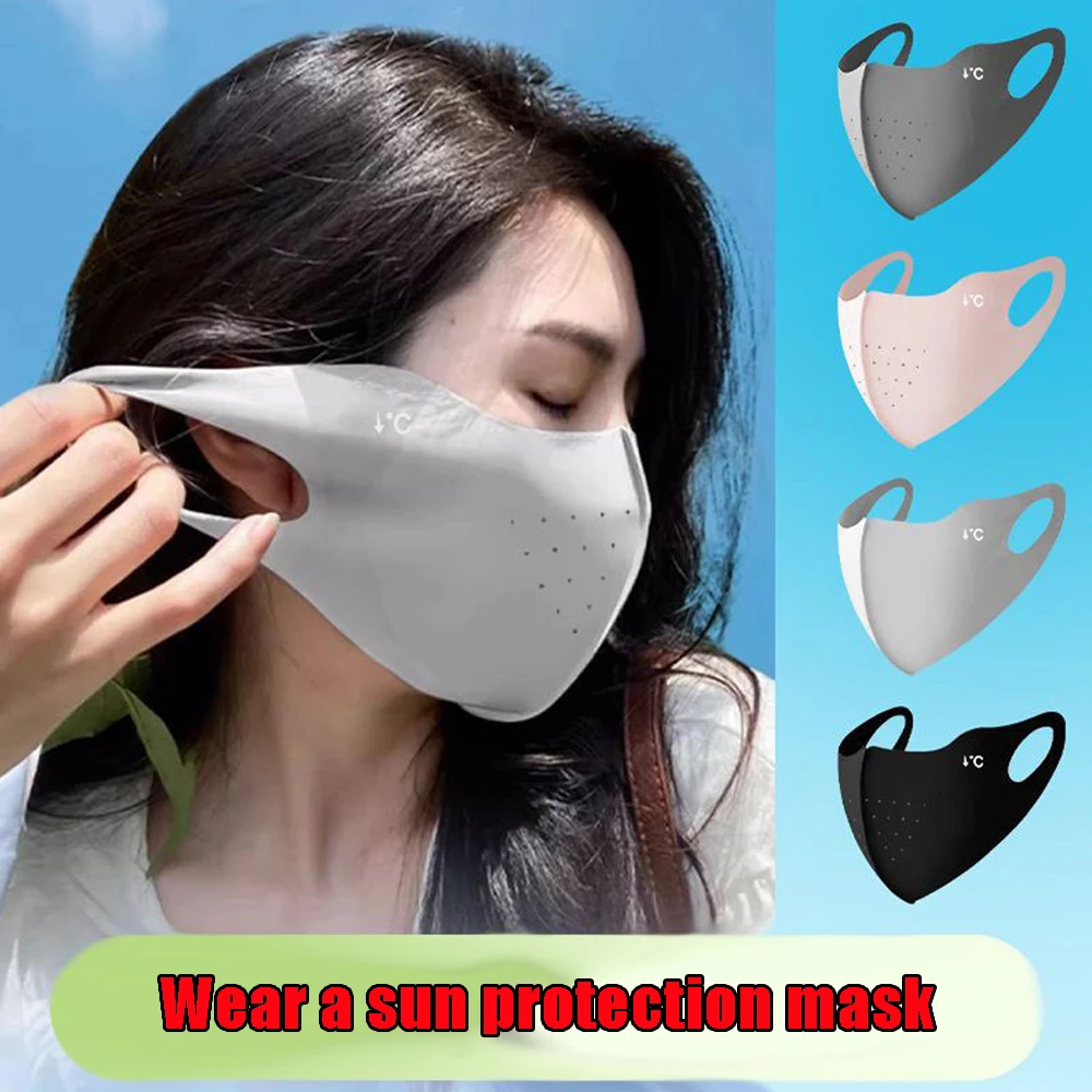 

Летняя охлаждающая маска из ледяного шелка для лица для женщин и мужчин: легкая, моющаяся, дышащая, для вождения, велоспорта, шопинга, защита от солнца