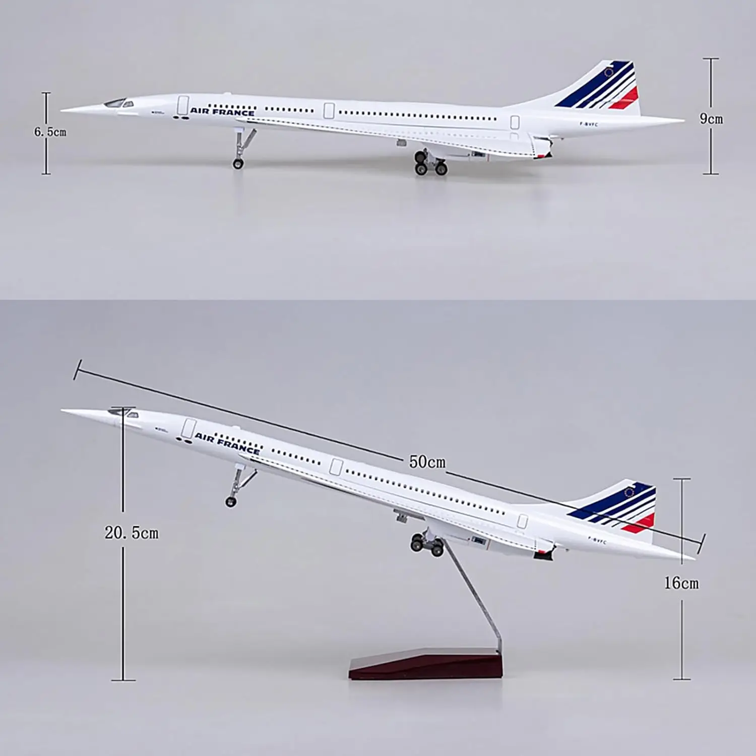 50CM 1:125 Scale Plane Concorde Air France British Airline Air