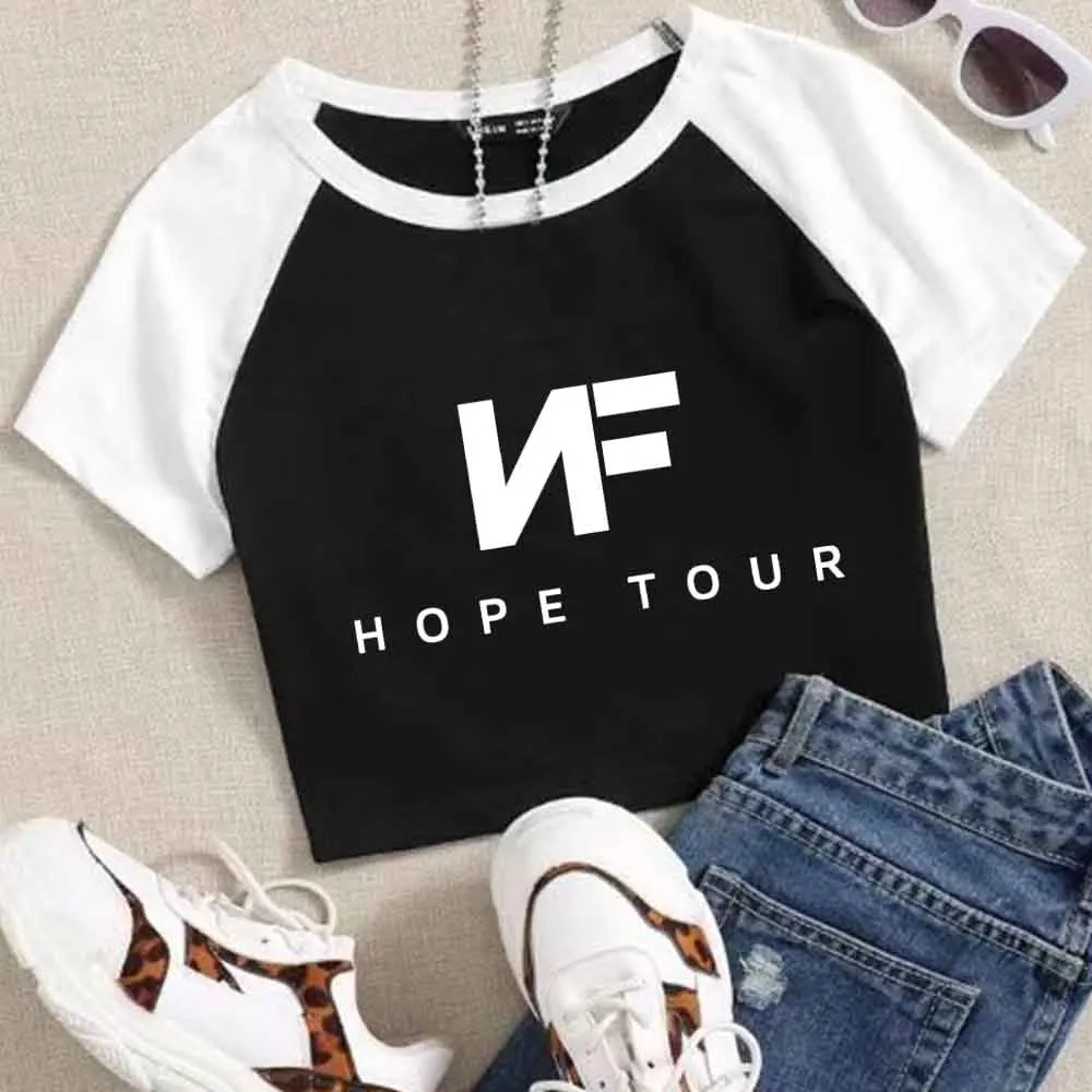 

NF Hope Tour 2024 Crop Tops T-Shirt Girls Super-short Fans Gift Regular O-Neck Short Sleeves Fashion