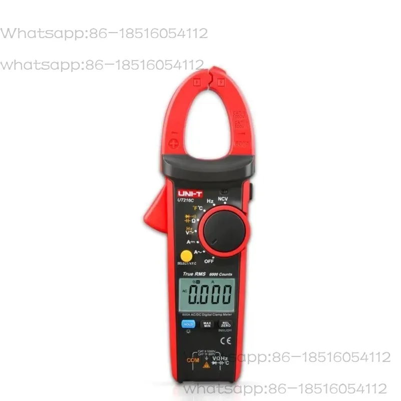 

UNI-T Digital Clamp Meter UT216C 600A True RMS Voltage Frequency Resistance Capacitance Temperature Continuity Diode Tester